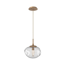 Load image into Gallery viewer, Nova LED Pendant Light in Novel Brass/Clear/Geo Crystal.
