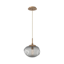 Load image into Gallery viewer, Nova LED Pendant Light in Novel Brass/Smoke/Geo Crystal.
