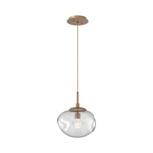 Load image into Gallery viewer, Nova LED Pendant Light in Novel Brass/Clear/Zircon Crystal.
