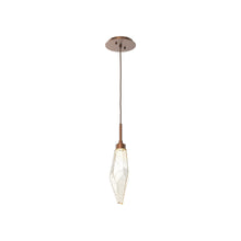 Load image into Gallery viewer, Rock Crystal LED Pendant Light in Burnished Bronze/Amber (Small).
