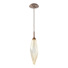 Load image into Gallery viewer, Rock Crystal LED Pendant Light in Burnished Bronze/Amber (Large).
