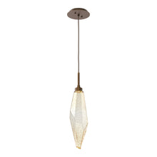 Load image into Gallery viewer, Rock Crystal LED Pendant Light in Flat Bronze/Amber (Large).
