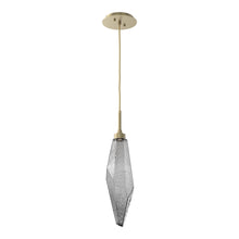 Load image into Gallery viewer, Rock Crystal LED Pendant Light in Gilded Brass/Smoke (Large).
