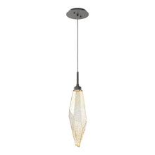 Load image into Gallery viewer, Rock Crystal LED Pendant Light in Graphite/Amber (Large).
