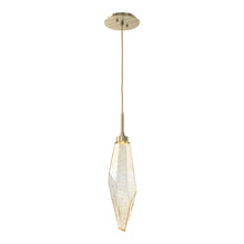 Load image into Gallery viewer, Rock Crystal LED Pendant Light in Heritage Brass/Amber (Large).

