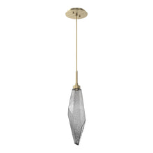 Load image into Gallery viewer, Rock Crystal LED Pendant Light in Heritage Brass/Smoke (Large).
