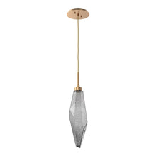 Load image into Gallery viewer, Rock Crystal LED Pendant Light in Novel Brass/Smoke (Large).

