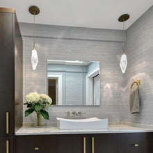Load image into Gallery viewer, Rock Crystal LED Pendant Light in bathroom.
