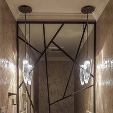 Load image into Gallery viewer, Rock Crystal LED Pendant Light in bathroom.
