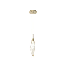 Load image into Gallery viewer, Rock Crystal LED Pendant Light in Gilded Brass/Amber (Small).

