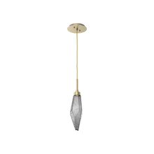 Load image into Gallery viewer, Rock Crystal LED Pendant Light in Gilded Brass/Smoke (Small).
