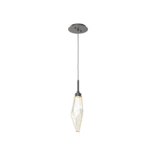 Load image into Gallery viewer, Rock Crystal LED Pendant Light in Graphite/Amber (Small).
