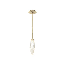 Load image into Gallery viewer, Rock Crystal LED Pendant Light in Heritage Brass/Amber (Small).
