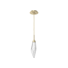 Load image into Gallery viewer, Rock Crystal LED Pendant Light in Heritage Brass/Clear (Small).
