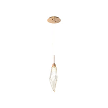 Load image into Gallery viewer, Rock Crystal LED Pendant Light in Novel Brass/Amber (Small).
