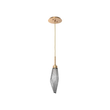 Load image into Gallery viewer, Rock Crystal LED Pendant Light in Novel Brass/Smoke (Small).
