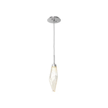 Load image into Gallery viewer, Rock Crystal LED Pendant Light in Satin Nickel/Amber (Small).
