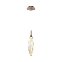 Load image into Gallery viewer, Rock Crystal LED Pendant Light in Burnished Bronze/Amber (Medium).
