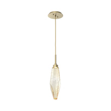Load image into Gallery viewer, Rock Crystal LED Pendant Light in Gilded Brass/Amber (Medium).
