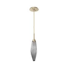 Load image into Gallery viewer, Rock Crystal LED Pendant Light in Gilded Brass/Smoke (Medium).
