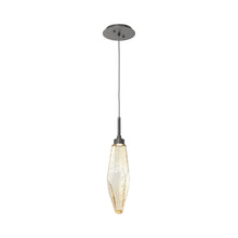 Load image into Gallery viewer, Rock Crystal LED Pendant Light in Graphite/Amber (Medium).
