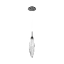 Load image into Gallery viewer, Rock Crystal LED Pendant Light in Matte Black/Clear (Medium).
