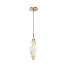 Load image into Gallery viewer, Rock Crystal LED Pendant Light in Novel Brass/Amber (Medium).
