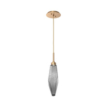 Load image into Gallery viewer, Rock Crystal LED Pendant Light in Novel Brass/Smoke (Medium).
