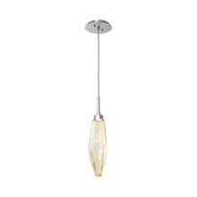 Load image into Gallery viewer, Rock Crystal LED Pendant Light in Satin Nickel/Amber (Medium).
