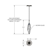 Load image into Gallery viewer, Rock Crystal LED Pendant Light - line drawing.

