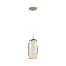 Load image into Gallery viewer, Vessel LED Pendant Light in Gilded Brass/Amber.
