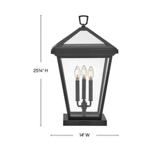 Load image into Gallery viewer, Alford Place Outdoor Pier Mount Lantern - line drawing.
