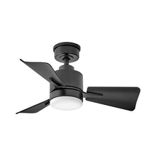 Load image into Gallery viewer, Atom LED Ceiling Fan in Matte Black.
