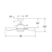 Load image into Gallery viewer, Atom LED Ceiling Fan - line drawing.
