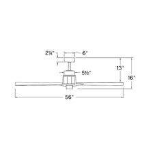 Load image into Gallery viewer, Atticus LED Ceiling Fan - line drawing.
