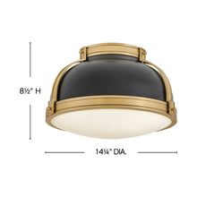 Load image into Gallery viewer, Barton Flush Mount Ceiling Light - line drawing.
