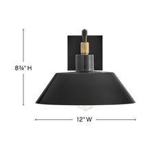 Load image into Gallery viewer, Brewster Outdoor Wall Light - line drawing.
