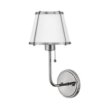 Load image into Gallery viewer, Clarke Wall Light in Polished Nickel.
