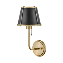Load image into Gallery viewer, Clarke Wall Light in Warm Brass.
