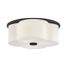 Load image into Gallery viewer, Delaney Flush Mount Ceiling Light in Black (3-Light).
