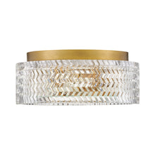 Load image into Gallery viewer, Elle Flush Mount Ceiling Light in Heritage Brass.
