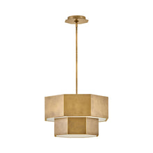 Load image into Gallery viewer, Facet Flush Mount Ceiling Light in Heritage Brass.
