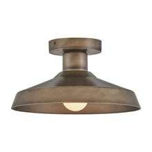 Load image into Gallery viewer, Forge Outdoor Semi Flush Mount Ceiling Light in Burnished Bronze.

