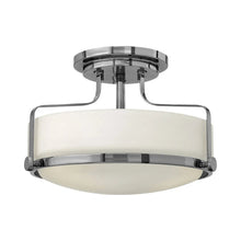 Load image into Gallery viewer, Harper Semi Flush Mount Ceiling Light in Chrome with Etched Opal Glass (Medium).
