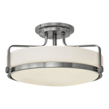 Load image into Gallery viewer, Harper Semi Flush Mount Ceiling Light in Brushed Nickel with Etched Opal Glass (Large).

