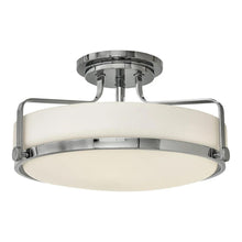 Load image into Gallery viewer, Harper Semi Flush Mount Ceiling Light in Chrome with Etched Opal Glass (Large).
