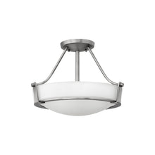 Load image into Gallery viewer, Hathaway Semi Flush Mount Ceiling Light in Antique Nickel (16-Inch).

