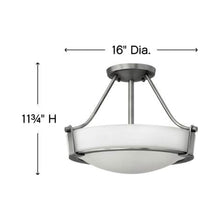 Load image into Gallery viewer, Hathaway Semi Flush Mount Ceiling Light - line drawing.

