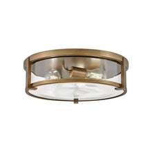 Load image into Gallery viewer, Lowell Flush Mount Ceiling Light in Brushed Bronze/Clear (16-Inch).
