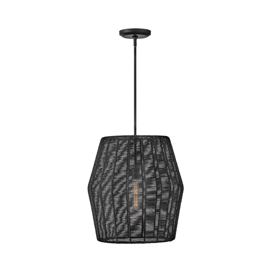 Luca Drum Pendant Light in Black (1-Light).